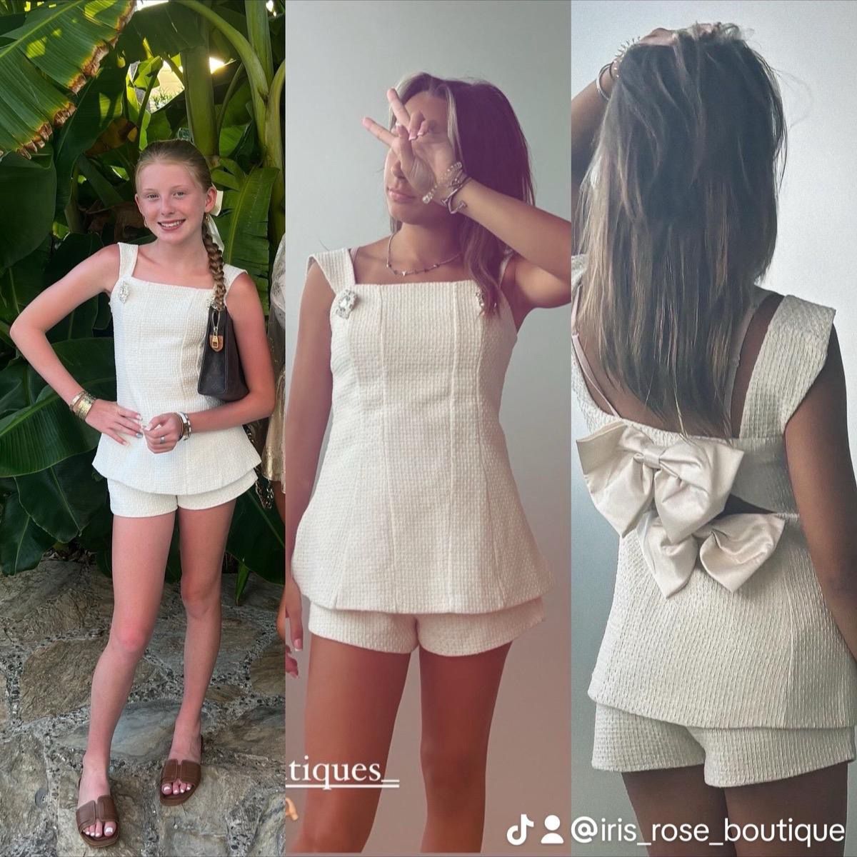 Petite Bow & Diamonte Bow Short Set