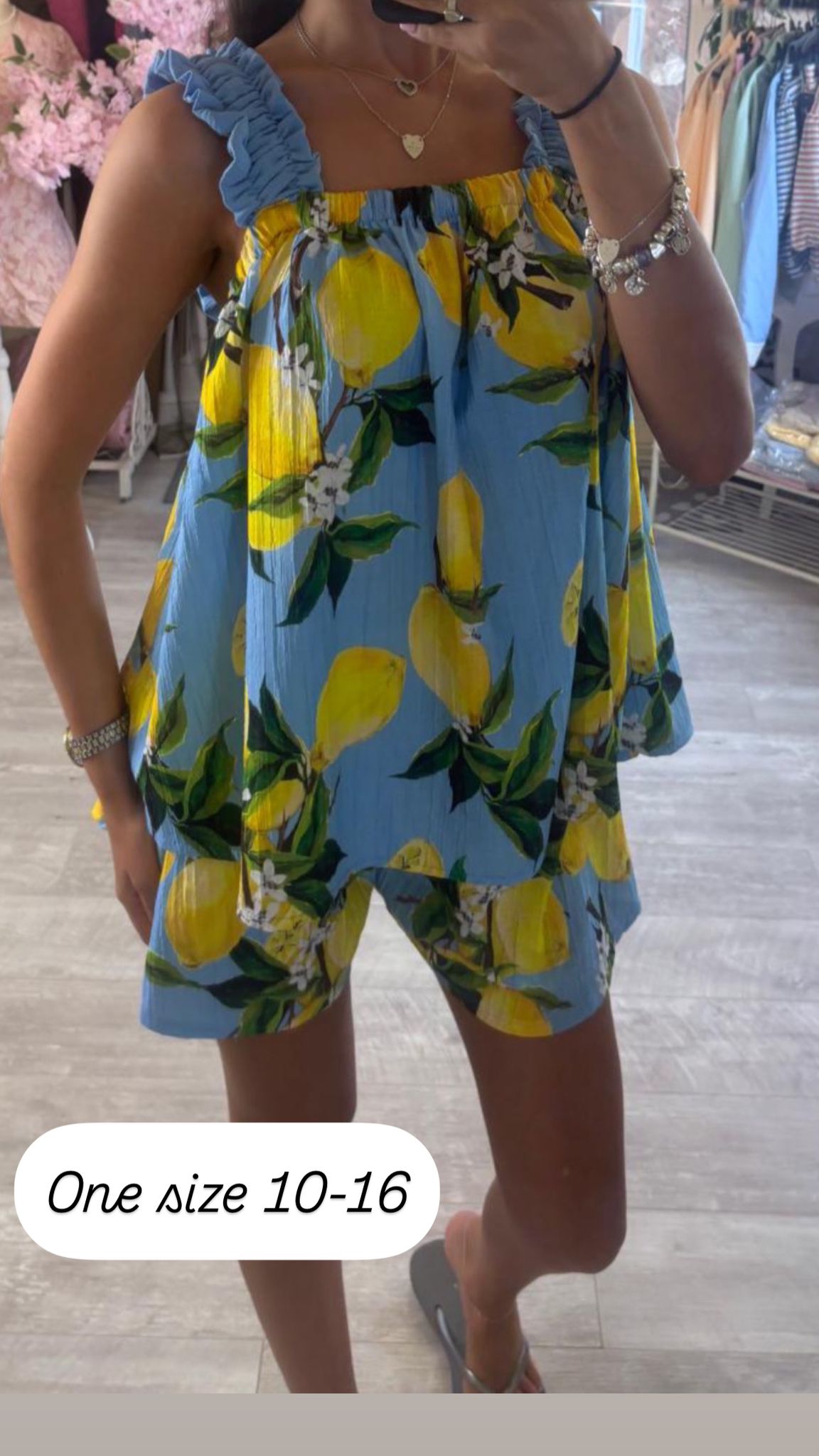 Sleeveless Lemon Short Set Co-ord