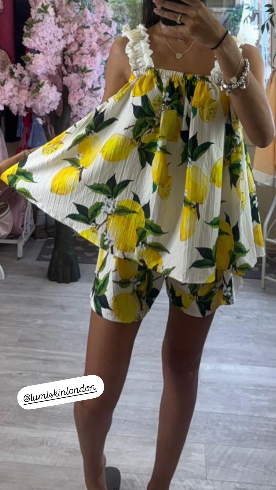 Sleeveless Lemon Short Set Co-ord
