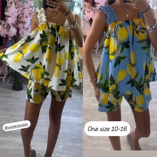 Sleeveless Lemon Short Set Co-ord